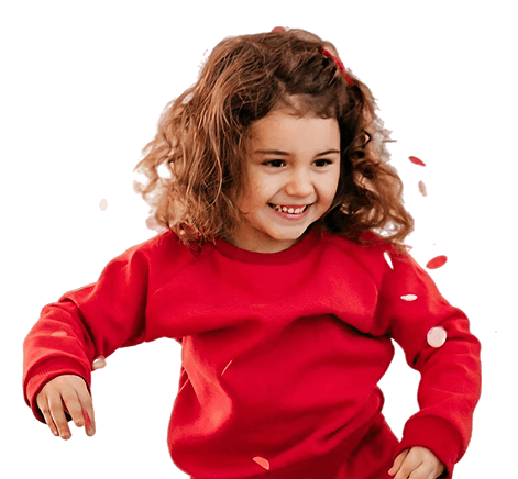 Happy child in red shirt