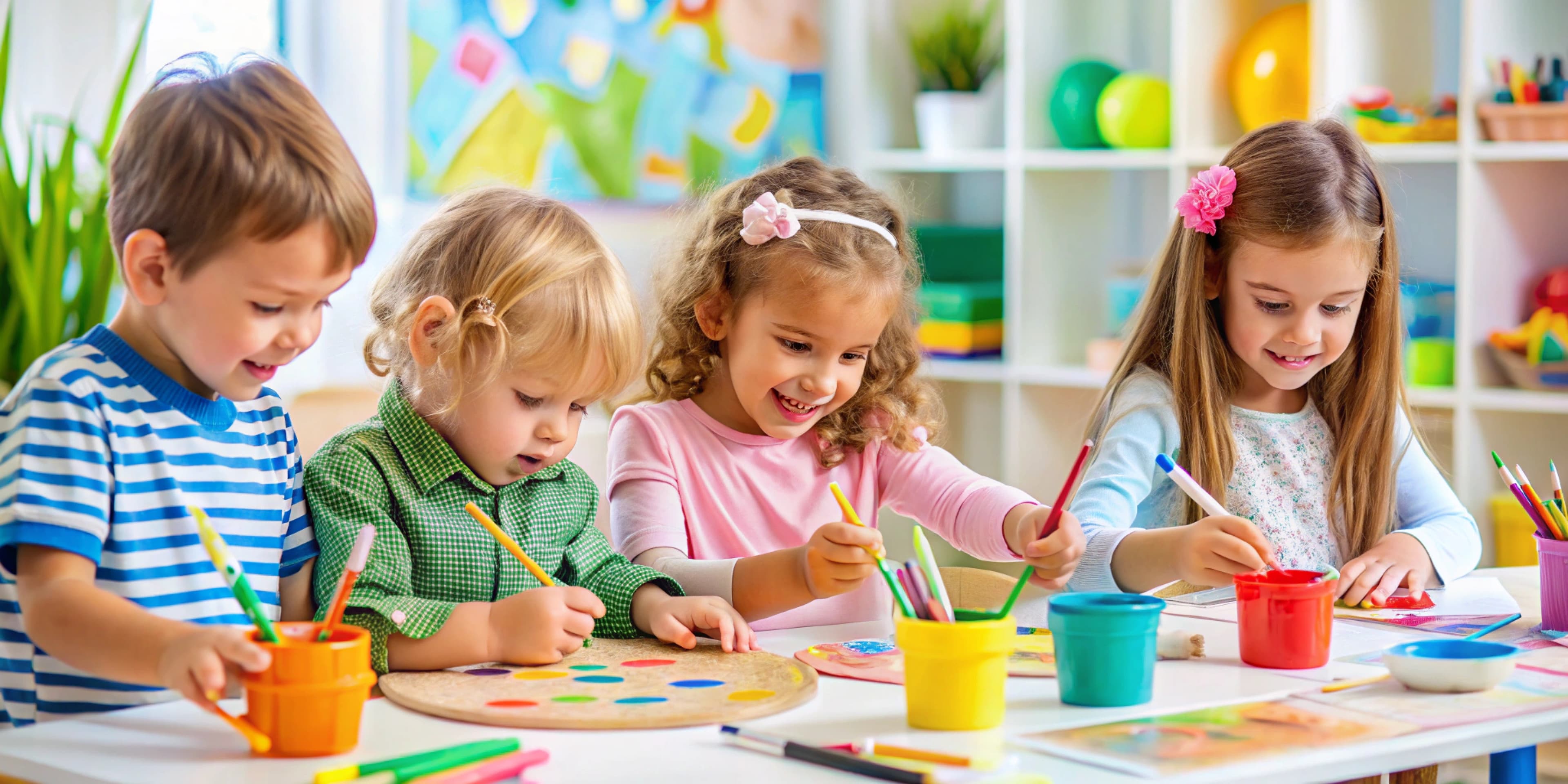 Children engaging in a group learning activity.
